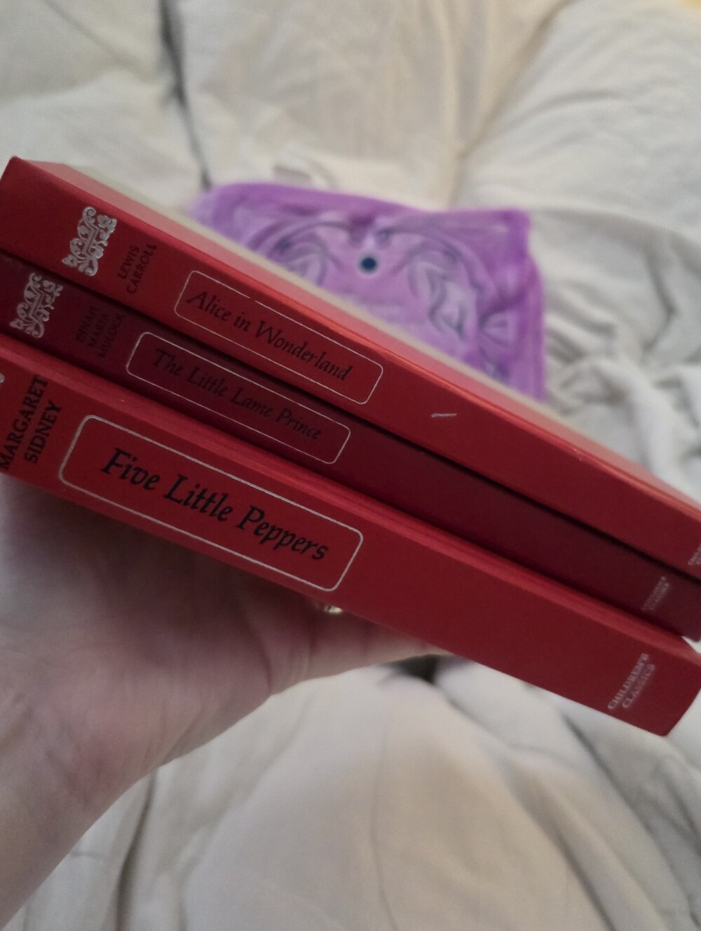 3 Classic Storybook Hardback books Red Set Vintage Book Lover Bundle